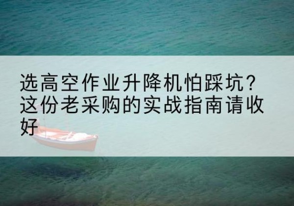 高要高空作业升降机厂家推荐-选高空作业升降机怕踩坑？这份老采购的实战指南请收好