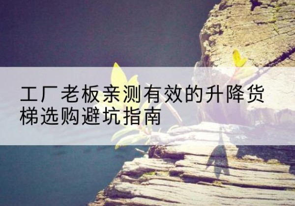 高要升降货梯怎么选-工厂老板亲测有效的升降货梯选购避坑指南
